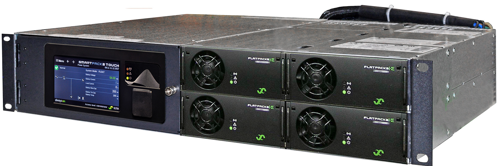 Flatpack2 system Smartpack2 2U 24-380Vdc, 7.2-12kW, встраиваемая система электропитания постоянного тока